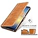 ProCase Galaxy Note 8 Genuine Leather Case, Vintage Wallet Folding Flip Case with Kickstand Card Slots Magnetic Closure Protective Cover for Galaxy Note8 -Brown