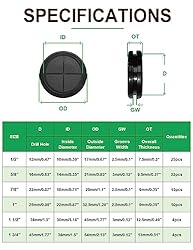 EASYEAH 80 PCS Rubber Grommets Assortment Kit for