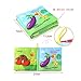 Coolplay Baby Books with Sound Buttons, Soft Cloth Book for Infant First Learning Book with Rustling Sound Crinkle Fruits Vehicles Vegetables Shape and Color Book - Pack of 4