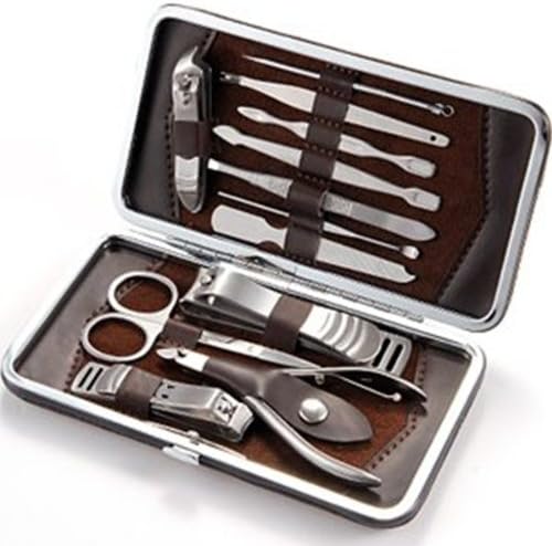 Autek Manicure Set 12pc In 1 Nail Clipper Earpick Grooming Pedicure Kit-Home DIY/Salon Necessary