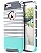 ULAK iPhone 6s Case, iPhone 6 Case, Colorful Series Slim Hybrid Dual Layer Scratch Resistant Back Cover Shock Absorbent TPU Bumper Case for Apple iPhone 6 6s 4.7 inch(Grey+Minimal Mint Stripes)