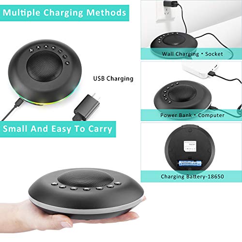 Tabiger White Noise Machine,20 Soothing Sounds Sleep Sound Therapy & Adjustable Nightlight | Timing Sleep Sound Machine | Plug in Or Battery Powered (Battery not Included)