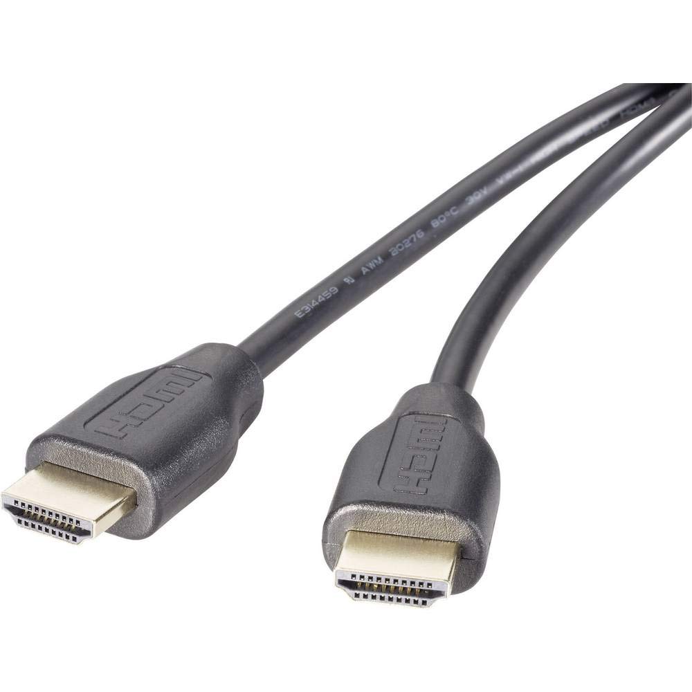 Speaka Professional HDMI Connection Cable 1.00 m SP-9021120 Audio Return Channel Gold-Plated Contacts Black [1x HD
