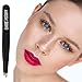 Classic Necessity Eyebrow Tweezers White/Black Set - Slanted and Pointed Eyebrow Tweezers with Compact Mirror Magnifying Case