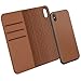Zover iPhone X Case Detachable Genuine Leather Wallet Case With Auto Sleep/Wake Function Support Wireless Charging Magnetic Car Mount Holder Kickstand Feature Magnetic Closure Gift Box Brown