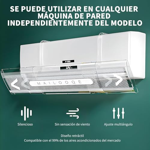 Deflector de Aire Acondicionado Ajustable, Escudo Deflector de Aire Acondicionado, ala Ajustable
