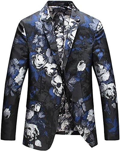 Men Vintage Floral Slim Fit Sport Coat Blazer Suit Tux Separate Jacket Outerwear