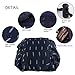 Lazy Portable Makeup Bag Large Capacity Waterproof Travel Cosmetic Bag Quick Easy Pack Round Travel Toiletry Bag Perfect for Storage Pretty Fashion Pattern Drawstring Bag (Deep blue)