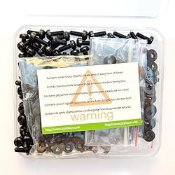 Pzsmocn 300 Pieces/100 Sets M3*8 mm Plastic Black