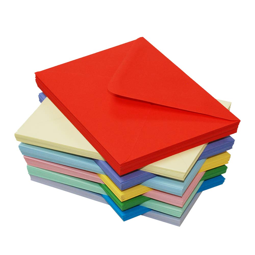 Craft 2283 - 200 6x6" Envelopes In Assorted Colours