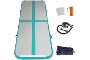 EZ GLAM 10ft/13ft/16ft/20ft Air Mat Tumble Track Inflatable Gymnastics Tumbling Track Mat with Electric Air Pump for Cheerleading/Practice/Beach/Park/Home use