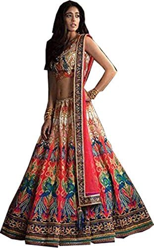 ShreeBalaji Enterprise Women's Banglori Anarkali Style Gowan Dress Material Freesize Multi-Color