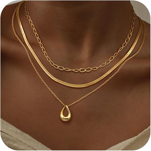 SUFOPE Layered Necklace Set For Women - 4 Piece Gold/Silver Dainty Chains With Pendants, Adjustable Lengths - View #6