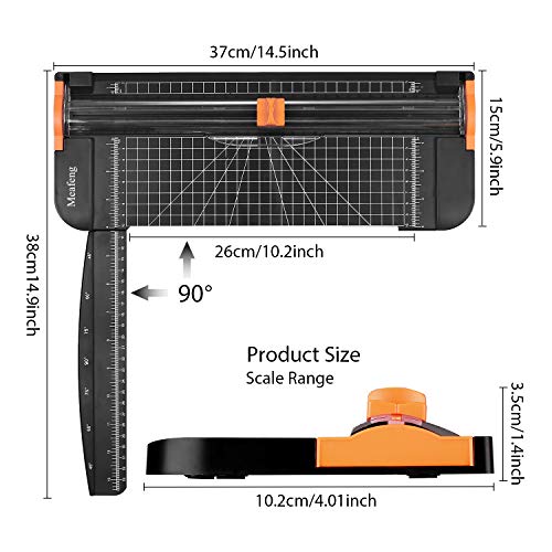 Meafeng A4 Paper Cutter 12 Inch Craft Paper Trimmer Scrapbooking with Automatic Security Safeguard and Side Ruler for Photo Cutter, Handcraft Project, Label, Greeting Card