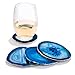 Amethya Natural Sliced Agate Coaster, Cup Mat for Drinks with Rubber Bumper, Set of 4