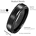 Tungsten Rings for Men Black 6mm Wedding Ring High Polish Matte Finish Engagement Band Comfort Fit