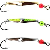 Clarkspoon Trolling Spoon Lures for Saltwater Fishing (Size 00-3 Pack (Chrome/Gold/Chartreuse Flash))
