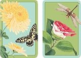 Entertaining with Caspari Double Deck of Bridge Playing Cards with Jumbo Typeface, Winterthur Florals, Set of 2