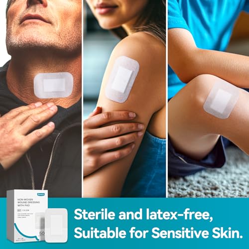 Dimora Non-Woven Adhesive Wound Dressings 5cm x 7.5cm | Sterile Hypoallergenic Fabric Bandages | Flexible & Breathable Wound Pad for Cuts, Scrapes & Post-Op | Gentle Secure Fixation