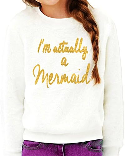 Queen Apparel- I'm actually a Queen Apparel- mermaid sweatshirt-Eco Friendly girls youth (Large)