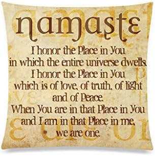DemonCo(TM) Namaste Namast'ay In Bed Pillowcase Throw Pillow Case Cushion Cover Shams 18 x 18 Inches Two Sides,quotes Decorative Bedroom Home Decor