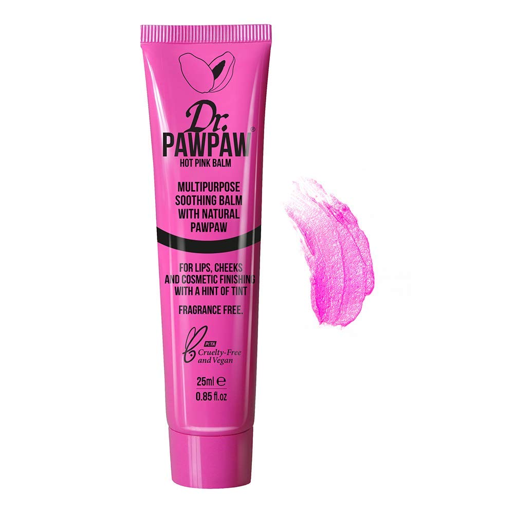Dr.PAWPAW Hot Pink Tinted Balm, Multi-Purpose Natural No Fragrance, for Hydrating Lips, Skin, Hair, Cuticles, Nails & Beauty Finishing (25 ml)