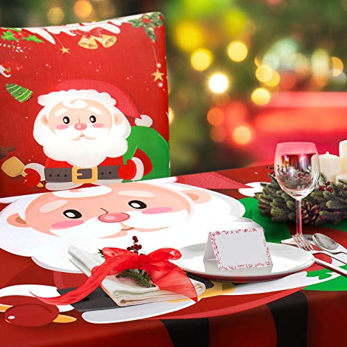Tohsssik - juego de fundas de mantel navideño para sillas,