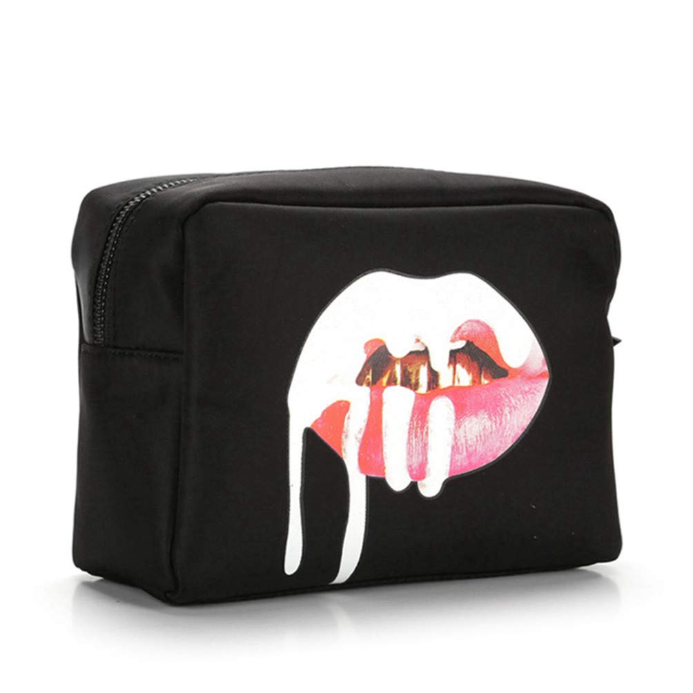 Pink Lip Women Cosmetic Bag Travel Portable Zipper Make Up Bags Makeup Case Beauty Wash Organizer Storage