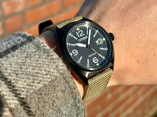 Eco-Drive - Relógio solar para homens com 40 mm de diâmetro e tâmara em diferentes variantes, creme, moderno