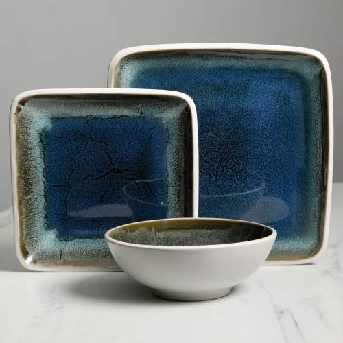 Gibson Elite Namastay 12 Piece Dinnerware Set, Blue