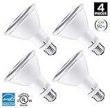 Hyperikon PAR30 LED Bulb, 12W (75W equivalent), 940lm, 4000K (Daylight Glow), CRI90+ Flood Light Bulb, 40 degree Beam Angle, Medium Base (E26), Dimmable, UL and ENERGY STAR - (Pack of 4)