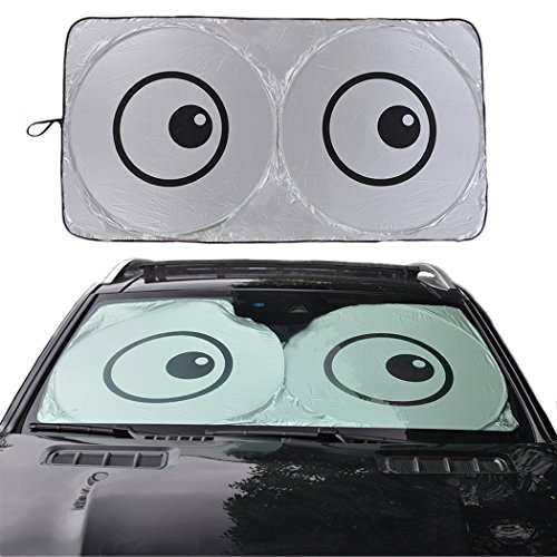 BURRANTON Car Windshield Sunshade with Eye Design - Jumbo Sun Shade for Car windshield Keeps Vehicle Cool-UV Ray Protector Sunshade(Standard/59