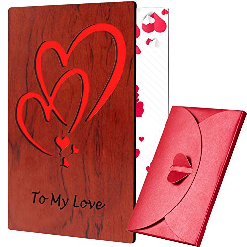 Valentines Day Cards for Her Him, Wood Anniversary Gifts for Husband ...