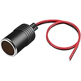 PLUSPOE Car Cigarette Lighter Female Socket Cable Plug Adapter for DC 12V / 24V Car Charger Power Cigar Connector Extension, 35cm