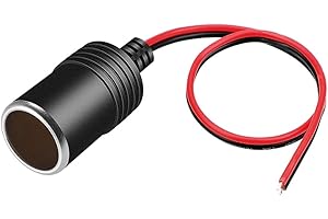 PLUSPOE Car Cigarette Lighter Female Socket Cable Plug Adapter for DC 12V / 24V Car Charger Power Cigar Connector Extension, 35cm