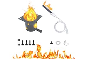 QFIRE Black Fire Burn Pot and Rapid Igniter Kit Replacement For Traeger 22/22/34 Wood Pellet Grill,also fits for Pit Boss 700/820/1000 Austin XL Pellet Grill Fire Pot with Hot Rod 20751