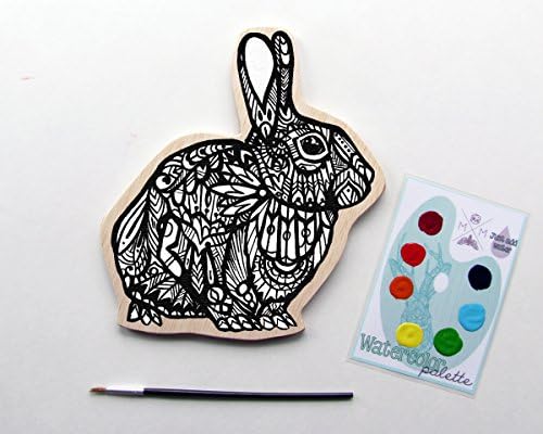 Bunny Paint Your Own Art Kit - Watercolor Coloring Book Painting
