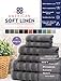 American Soft Linen 100% Cotton 6 Piece Towel Set, Christmas Bathroom Sets, After Shower Bath Towel Sets, Iron Gray
