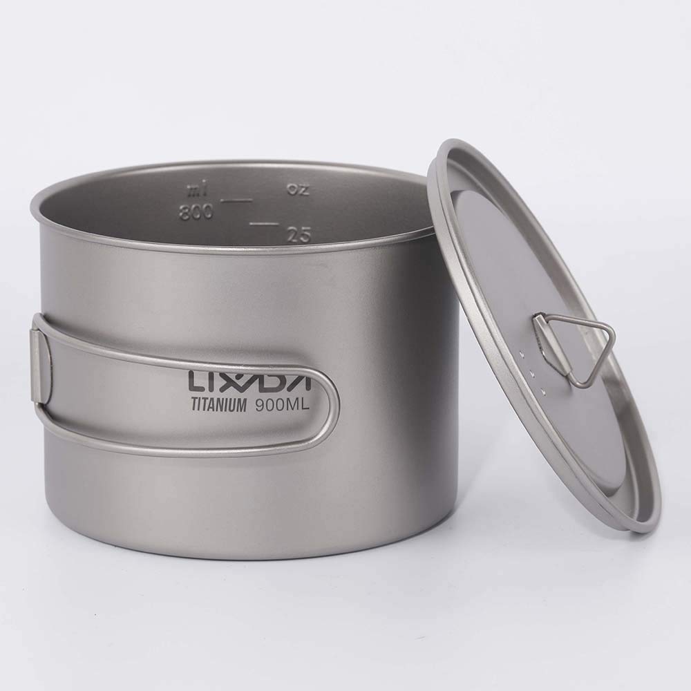 Lixada Camping Cup Pot with Foldable Handles and Lid Ultralight