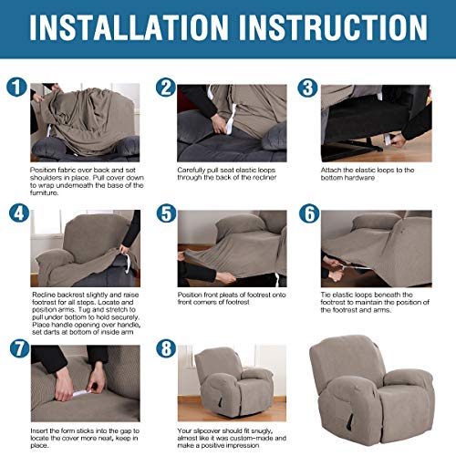 H.VERSAILTEX Super Stretch Recliner Cover Recliner Couch Covers