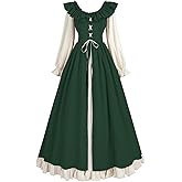 CR ROLECOS Renaissance Costume Women Lace up Medieval Dresses Ren Faire Victorian Peasant Dress