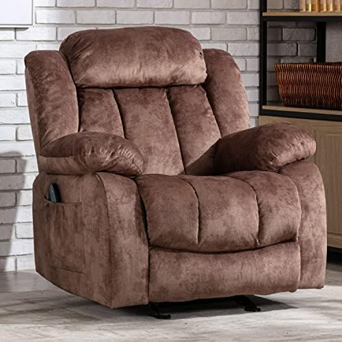 INZOY Massage Rocker Recliner with Heat and Vibration, Manual Rocking