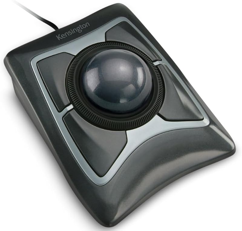 Kensington Expert Mouse Wired Trackball Grey 4 Buttons Ambidextrous Scroll Ring