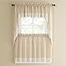 BrylaneHome Salem Tier Curtain Window Curtain - 60I W 24I L, French Vanilla Beige