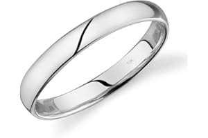 Tesori & Co 10k Yellow or White or Rose Gold Light Comfort Fit 3mm Wedding Band