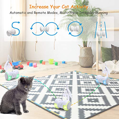 Pakoo Interactive Robotic Cat Toys, Remote Control Cat Toys for Indoor