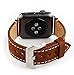 AutumnFall Luxury Leather Wristband with Metal Clasp and Adapters for Apple Watch Series 1, Series 2 38mm (Brown)