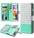 ULAK Galaxy S5 Case, Multi Card Slots Series Magnetic Wallet Case Cover for Samsung Galaxy S5 SV Galaxy S V i9600- Mint/Black Stripe