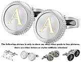 GGemony Cufflinks for Men Classic Engraved Initial Cufflinks Alphabet Letter Cufflinks Formal Business Wedding Shirts A-Z