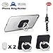 MiniKIKI Phone Finger Holder, 2 Packs Phone Ring Stand Holder, Smartphone Holder, Phone Ring Holder, 360° Rotation Phone Finger Grip, Phone Kickstand, 1 Lanyard As Bonus, for Phone, iPad (Black)